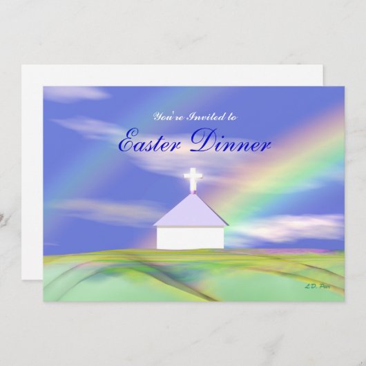 Paasdiner Kerk en Regenboog Kaart (Voorkant / Achterkant)