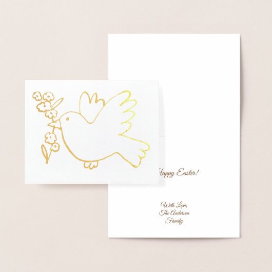 Paasdove houdt een tak vast folie kaarten (Display)