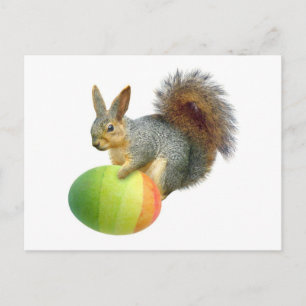 Paaseekhoorn met Rainbow Egg Briefkaart