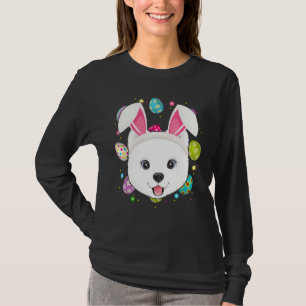 Paasei Bunny Ear Samoyed Dog Face Easter Sund T-shirt