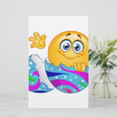 Paasei Emoji Briefpapier (Staand voorkant)