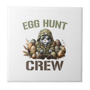 Paasei Jager Crew Camo Jacht Pasen Dag T-Shirt Tegeltje