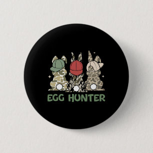 Paasei Jager Konijn Konijn Jagen Pasen Dag Peuter Ronde Button 5,7 Cm