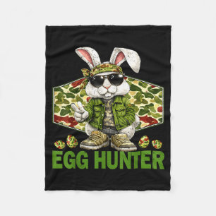 Paasei jager schattig konijn vrede teken camouflag fleece deken
