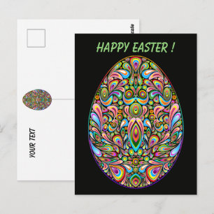 Paasei Psychedelisch Design Kids Biologisch T-Shir Briefkaart