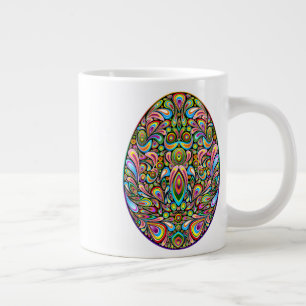 Paasei Psychedelisch Design Kids Biologisch T-shir Extra Grote Beker