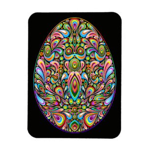 Paasei Psychedelisch Design Kids Biologisch T-shir Magneet