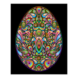 Paasei Psychedelisch Design Kids Biologisch T-Shir Perfect Poster