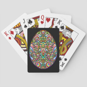 Paasei Psychedelisch Design Kids Biologisch T-shir Pokerkaarten