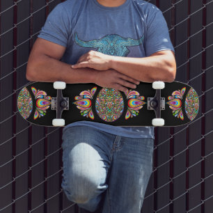 Paasei Psychedelisch Design Kids Biologisch T-shir Skateboard