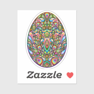 Paasei Psychedelisch Design Kids Biologisch T-Shir Sticker