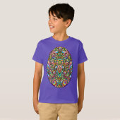 Paasei Psychedelisch Design Kids Biologisch T-shir T-shirt (Voorkant volledig)