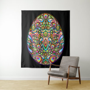Paasei Psychedelisch Design Kids Biologisch T-shir Wandkleed