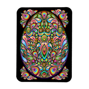 Paasei Psychedelisch Ontwerp Magneet
