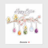 Paaseieren Baby Chicks Happy Easter Sticker (Vel)