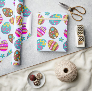 Paaseieren — blauw cadeautje cadeaupapier