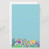 Paaseieren blauw gevoerd briefpapier (Voorkant / Achterkant)