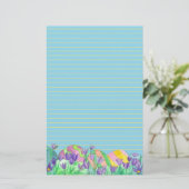 Paaseieren blauw gevoerd briefpapier (Staand voorkant)