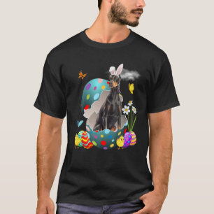 Paaseieren Doberman Pinscher Bunny Dog Gifts Dog T-shirt