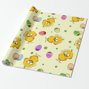 Paaseieren en -Baby kippen Cadeaupapier
