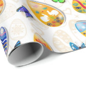 Paaseieren en botervliegen cadeaupapier (Rol Hoek)