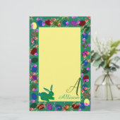 Paaseieren en bunny Monogram Briefpapier (Staand voorkant)