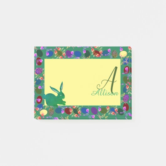 Paaseieren en bunny Monogram Post-it® Notes (Voorkant)