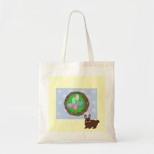 Paaseieren en een klein konijn tote bag