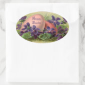 paaseieren en -vizieren ovale sticker (Tas)