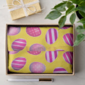 Paaseieren Geel en roze patroon Tissuepapier (Geschenk)