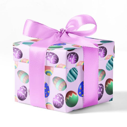 Paaseieren groen licht roze wit kleurig inpakpapier vel