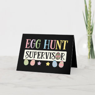 Paaseieren Hunt Supervisor Grappig Familie Pasen Bedankkaart