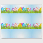 paaseieren in gras- en verpakkingspapier cadeaupapier (Vlak)