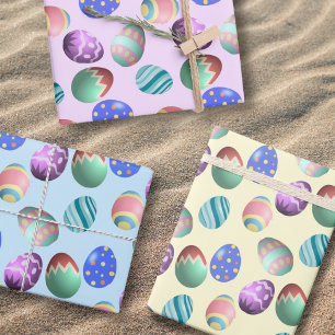 paaseieren, kleureieren, lente, paaspartij; inpakpapier vel