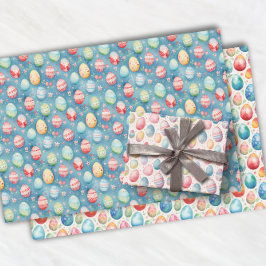 Paaseieren Kleurrijk Waterverf Patroon Inpakpapier Vel