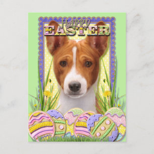 Paaseieren koekjes - Basenji Feestdagenkaart