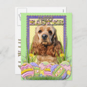 Paaseieren koekjes - Cocker Spaniel Feestdagenkaart (Voorkant / Achterkant)
