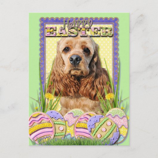 Paaseieren koekjes - Cocker Spaniel Feestdagenkaart (Voorkant)