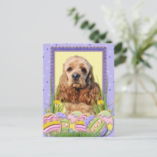 Paaseieren koekjes - Cocker Spaniel Feestdagenkaart (Staand voorkant)