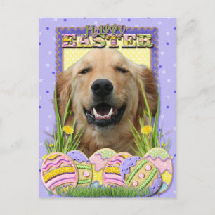 Paaseieren koekjes - Golden Retriever Feestdagenkaart