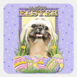 Paaseieren koekjes - Shih Tzu - Opal Vierkante Sticker