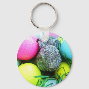 Paaseieren, konijnen, Golfballen Sleutelhanger