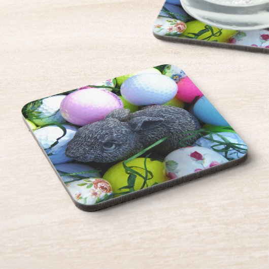 Paaseieren, konijnenGolfballen Onderzetter (Linkerzijde)