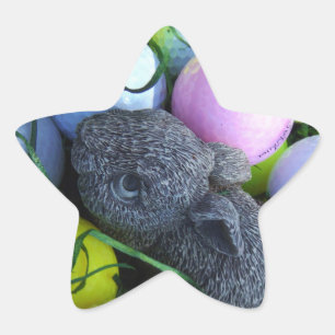 Paaseieren, konijnenGolfballen Ster Sticker