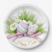 paaseieren, madeliefje papieren bordje (Voorkant)