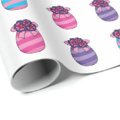 Paaseieren met bloemen en lint cadeaupapier (Rol Hoek)