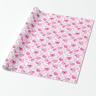 Paaseieren met bloemen roze voorblad cadeaupapier
