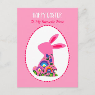 🐰 paaseieren met bunny Pastel Pink Custom Briefkaart