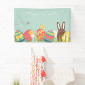 Paaseieren met chocolade Bunny binnenshuis decorte Spandoek (Insitu)