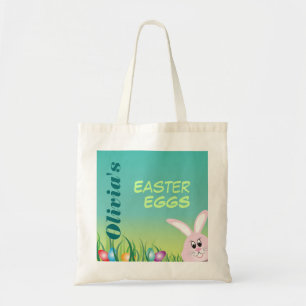 Paaseieren met Gepersonaliseerd Konijntje Tote Bag
